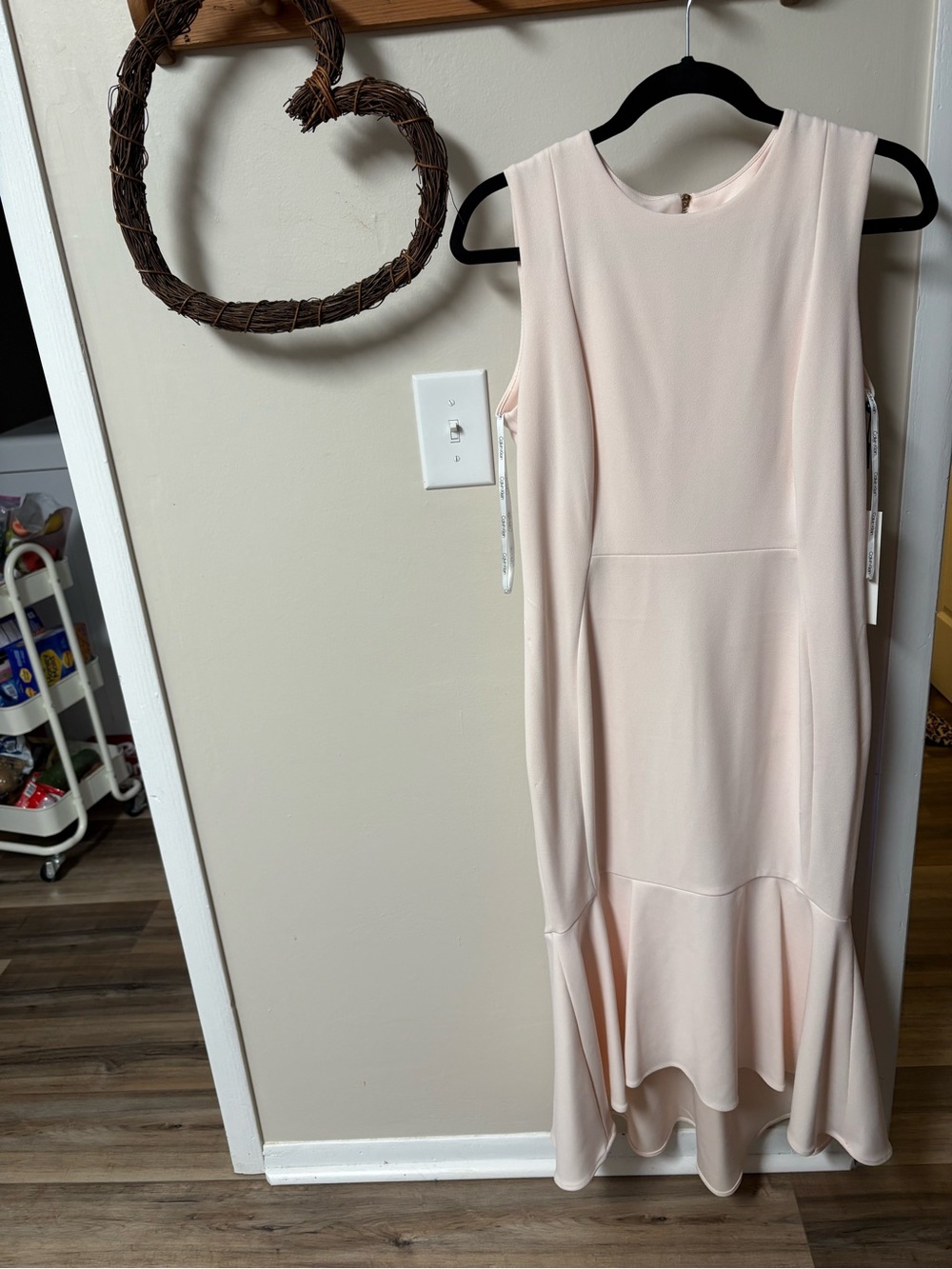 NWT Calvin Klein Blush High-Low Sleeveless Dress